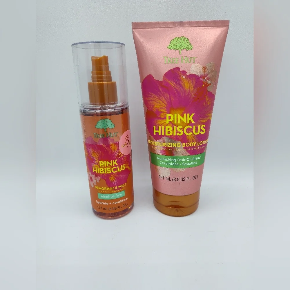 Tree Hut Pink Hibiscus Body Lotion & Fragrance Mist Duo – Hydrate & Glow Set